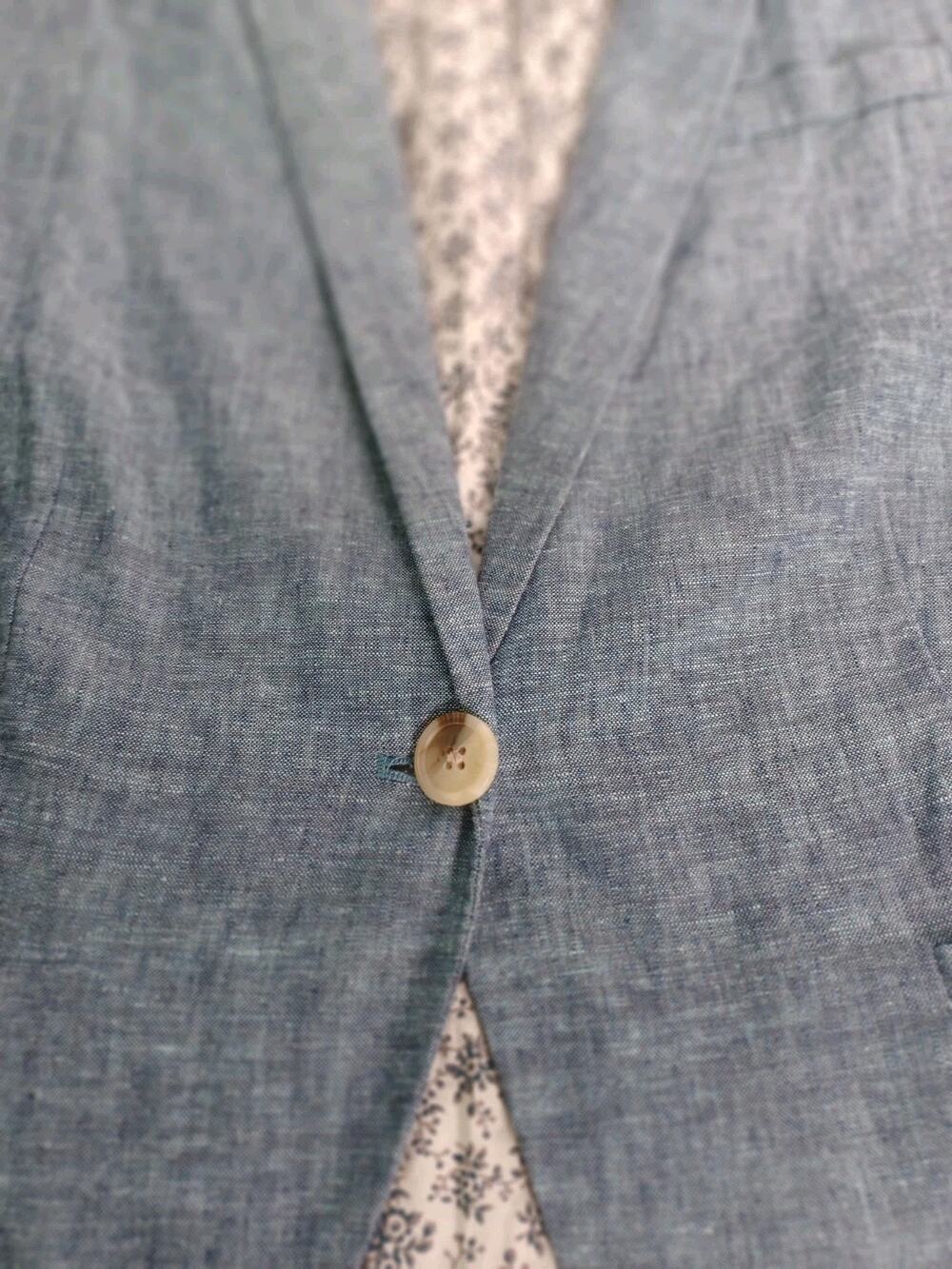 Gibson Linen Cotton Jacket Size XL Ruched Sleeves Anthropologie Brand